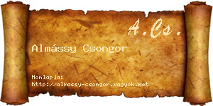 Almássy Csongor névjegykártya